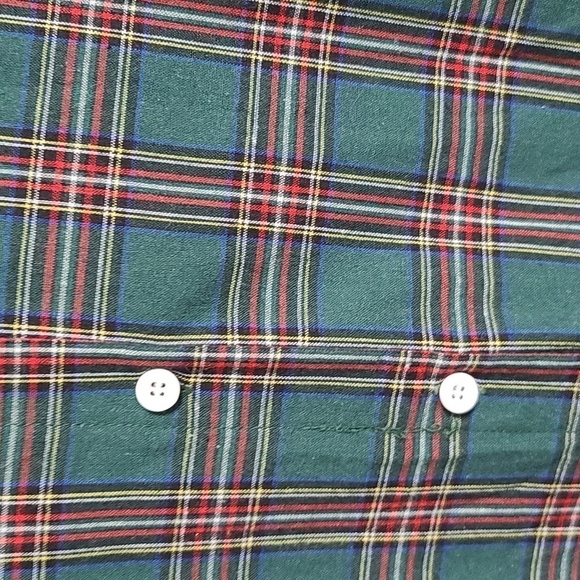 Style Dome Womens Green Plaid Tunic/Shirt Dress Buttons Size L EUC - Picture 2 of 7